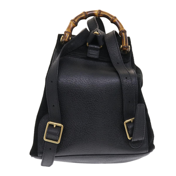 GUCCI Bamboo Backpack Suede Black 003.1705.0030 Auth 49982 - Picture 2 of 16